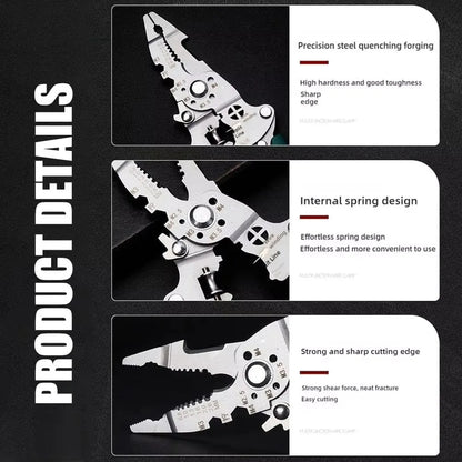 Foldable 18-in-1 Wire Stripping Pliers Crimping Tool - Multifunctional Electrician Pliers, Professional-Grade Electrician Too