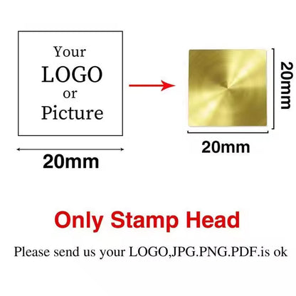 Custom Brass Wax Seal Stamp Personalized LOGO 25/30/40/50mm Round/Square Wax Sealing Head For Wedding Invitation Card Decor S