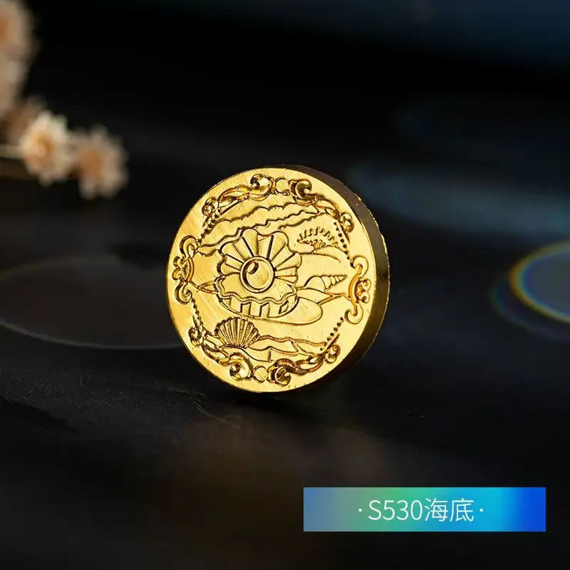 Plant Wax Stamp Seal Wax Print Thick Copper Head Carved Sealing Tool Holiday Party Invitation Letter Wedding Decorative - B13