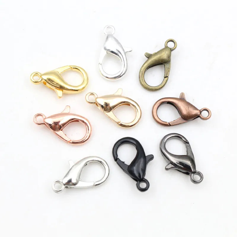 50pcs Small Lobster Clasp Hooks for Necklace Bracelet Chain DIY Jewelry Making Finding Supplies Bronze Gold Silver Plated Bla
