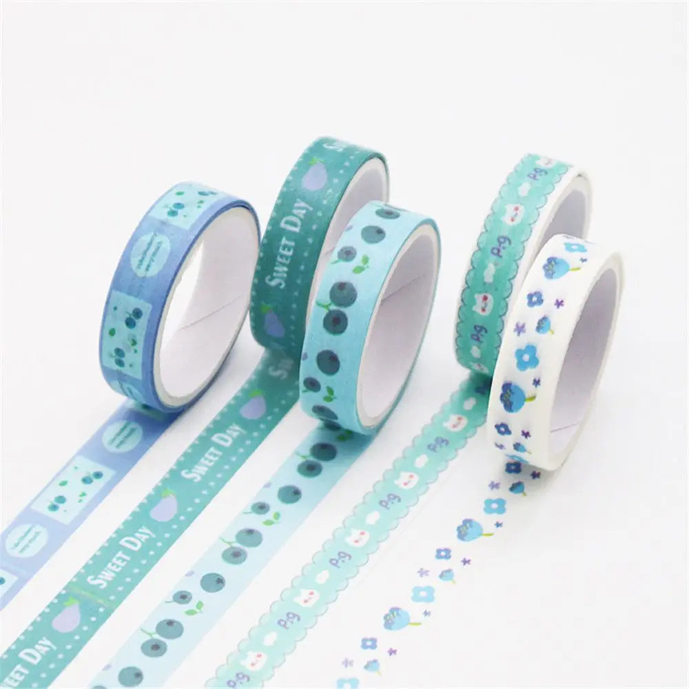 5PCS New Multicolor Washi Tape Masking Tape Cute Scrapbooking DIY Craft Decor Adhesive Tape School Stationery Home Supplies
