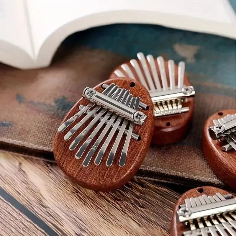 8 Key Mini Wooden Kalimba Exquisite Finger Thumb Piano Marimba Musical Good Accessory Pendant Gift