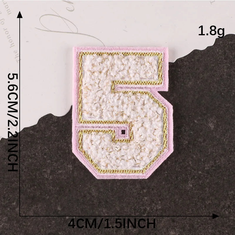 Pink Letters Towel Embroidered Iron On Sew On Patch Applique Diy Name Badges Alphabet Patches For Clothing Bag Accessories - 