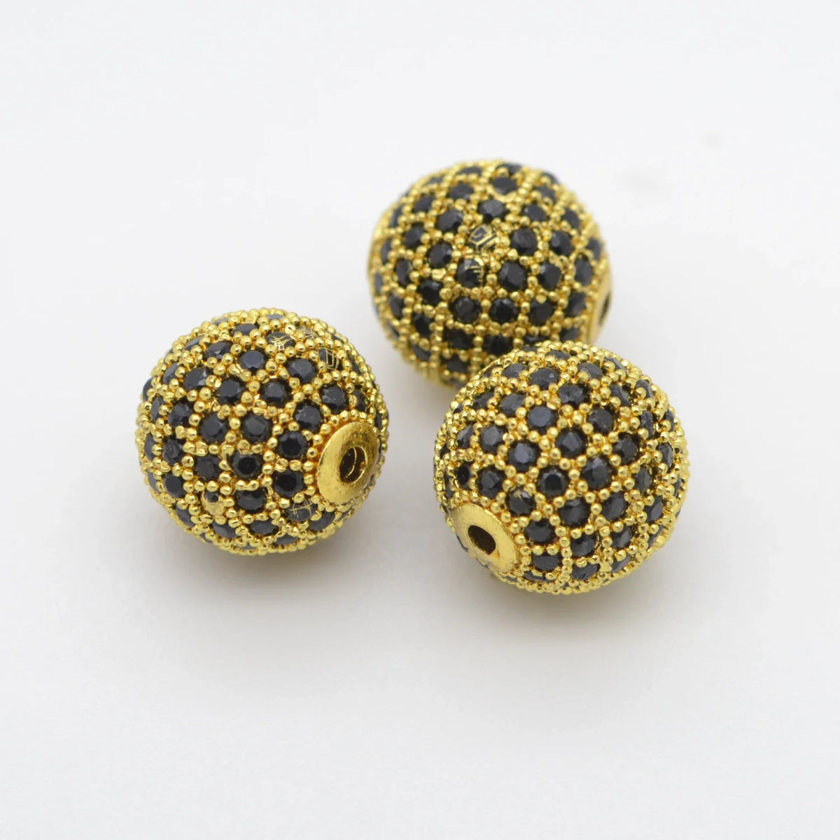 Beads for Jewelry Making Gold Silver Color Accessories Paved Zircon Spacer Bead String Beaded Diy Necklace Bracelet Chain Cha