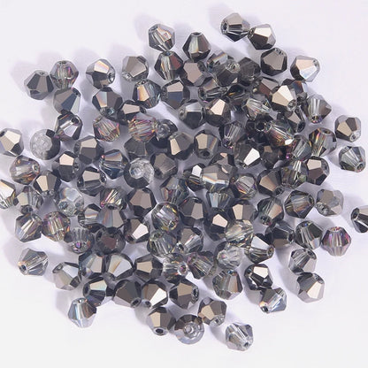 100Pcs 4MM Glass Bicone Shaped Beads Faceted Crystal Beads for Jewelry Making Bracelet Necklace Earrings DIY Beading - 16