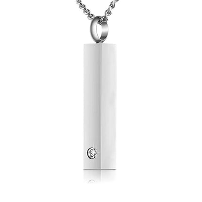 Cremation Jewelry Urn Necklace for Ashes for Men Women Keepsakes for Ashes Stainless Steel Memorial Bar Pendant Necklaces