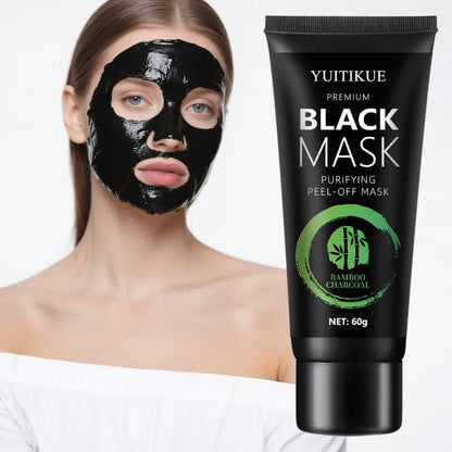 Bamboo Charcoal Blackhead Mask - Tear-off Mask contains ascorbic acid, hyaluronic acid, moisturizing and oil control, cleansi