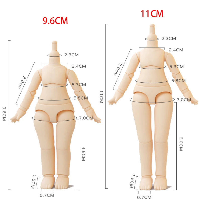 Original YMY 2nd Generation Body Doll Spherical Removeable Joint Body Doll For Penny, GSC, Molly, Obitsu 11, NendoroidS Head