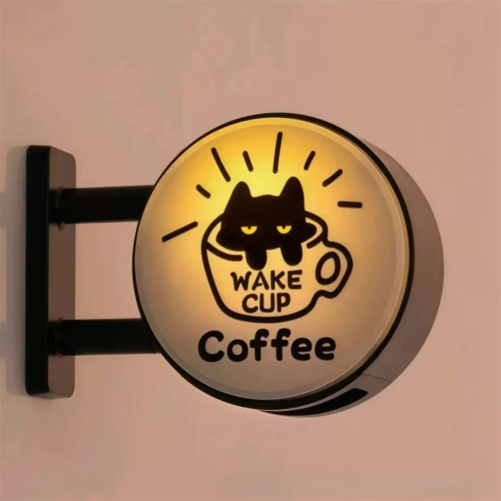 Retro Coffee Shop Fridge Magnet, Glowing Miniature Pegboard Refrigerator Magnet, Creative Coffee Corner Magnetic Ornament, Ho