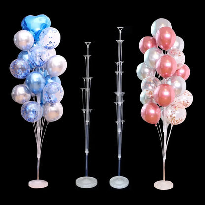 Runto 1set Birthday Balloon Stand Kit, Balloon Stand With Base And Pole For Wedding Birthday Party Decoration