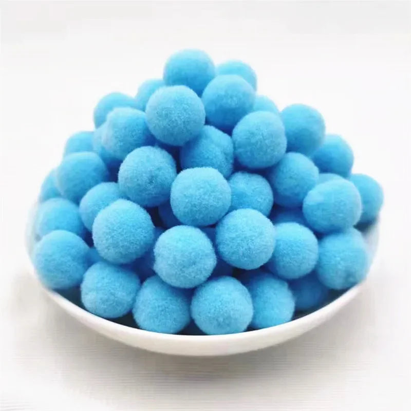 Kids DIY Pompoms Toy Craft Supplies Mini Fluffy Pompon 10/15/20/25mm Pom Poms Christmas Home Decoration Accessories 100pcs/50