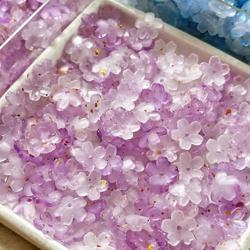 100Pcs/lot 10mm Colorful Flower Acrylic Spacer Beads For Jewelry Making DIY Bracelet Necklace Accessories - Tape C-100Pcs