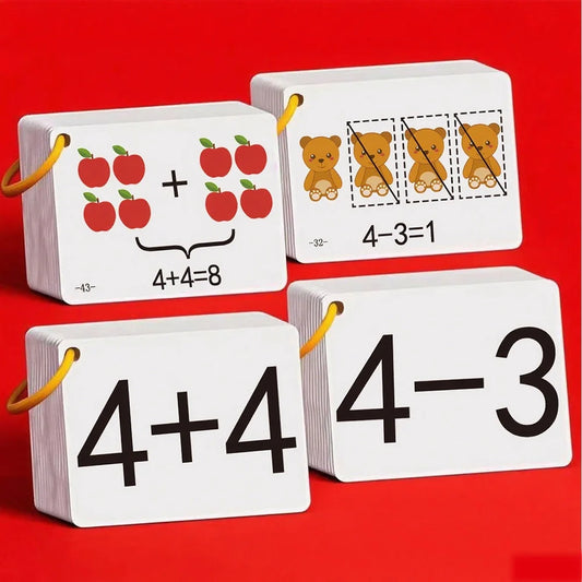 132 Cards with Addition and Subtraction Problems, a Complete Set to Help Young Children Develop Their Arithmetic Skills | Add