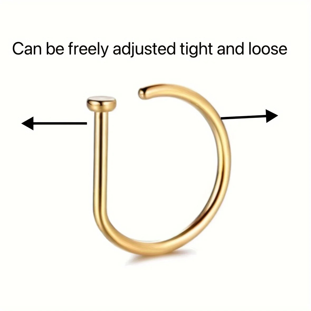 Fake Nose Ring Hoop Lip Labret Ring for Women Non Pierce Hoop Nose Ring Septum Hoop Ring Tragus Rook Ring Non Piercing Jewelr