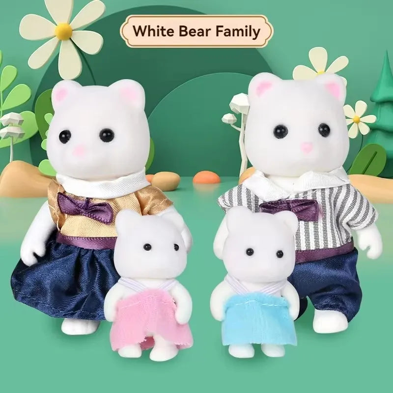 Forest Animal Family 1_12 Dollhouse Accessories Mini_yythk - Brown bear family
