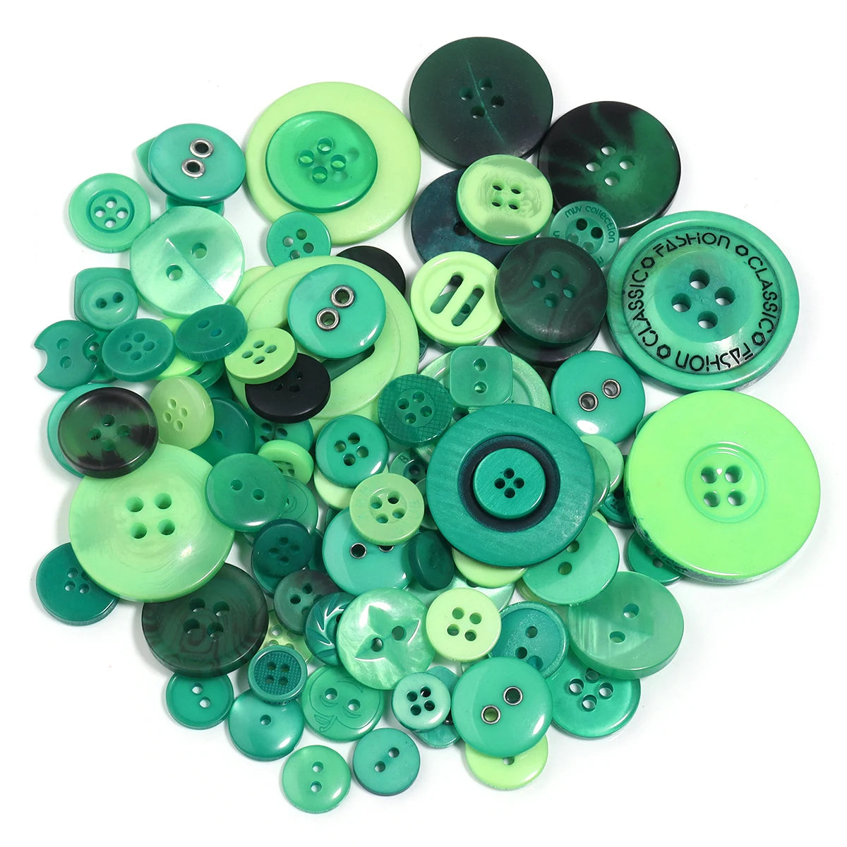 90Pcs/pack Colorful Round Resin Buttons Assorted Sizes Bulk Buttons For Handmade Creative Crafts Sewing Clothing Accessories 