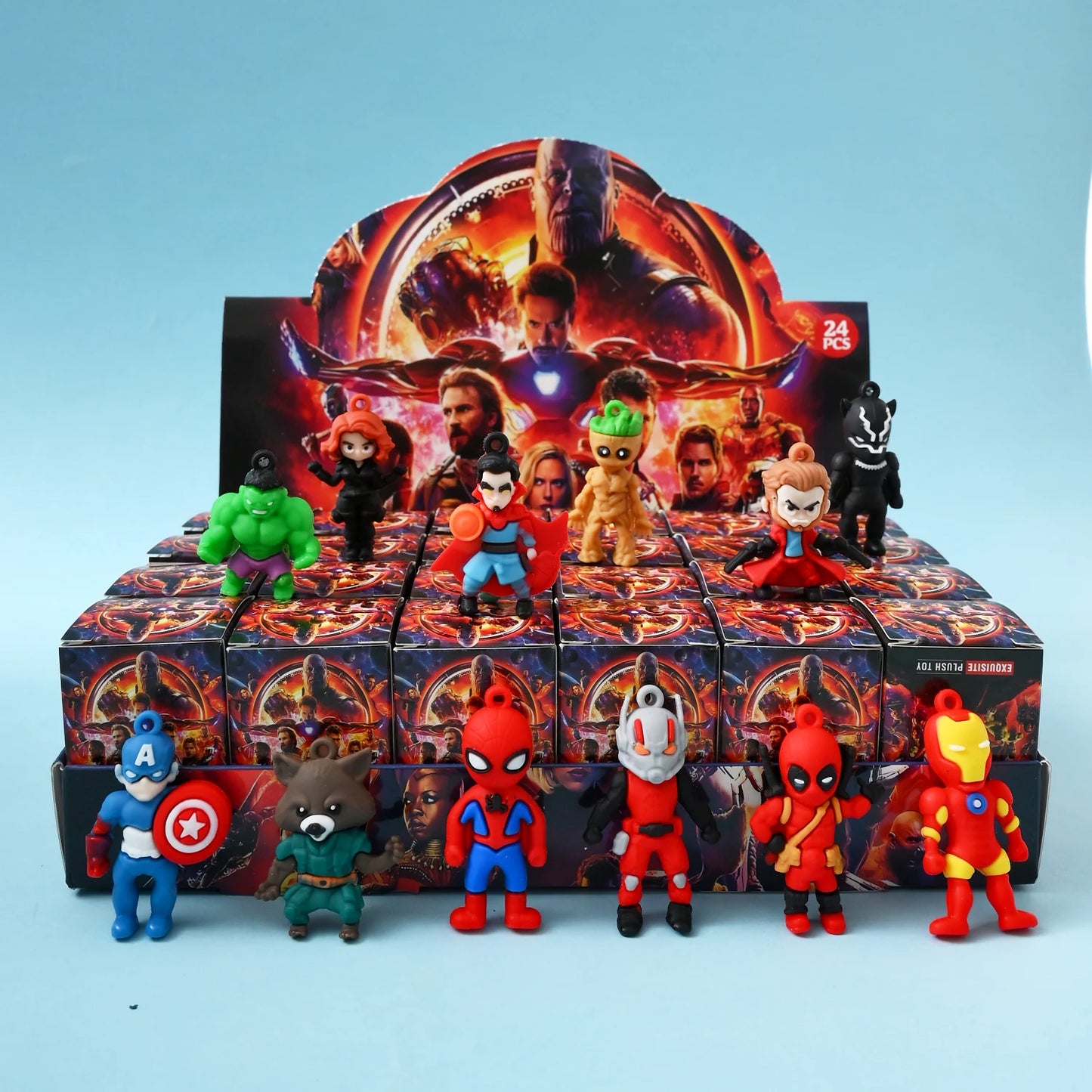New 24pcs Marvel Spiderman Blind Box Toy Model Anime Action Figures Spider-Man Children'S Toys Decorationdolls Gifts