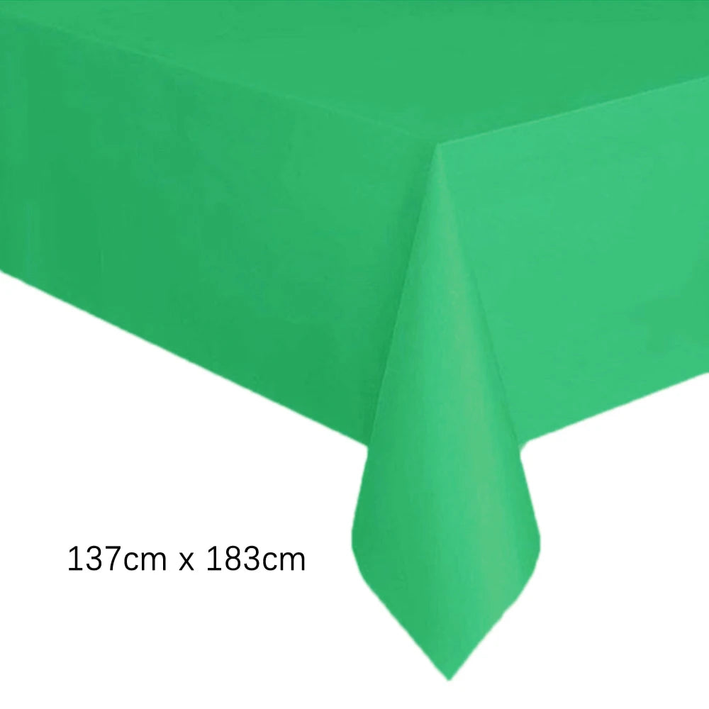 Disposable Tablecloth White Pink Table Cover Plastic Rectangle Desk Cloth for Birthday Wedding Party Table Decor Xmas - 1pc Q