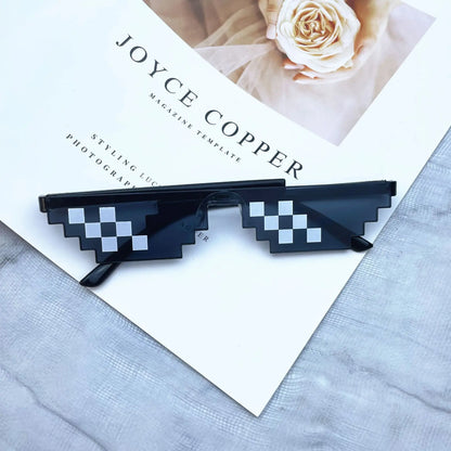 Mosaic Sunglasses Cool Party Vintage Shades Eyewear For Men Pixelated Sunglasses Funny Women Glasses