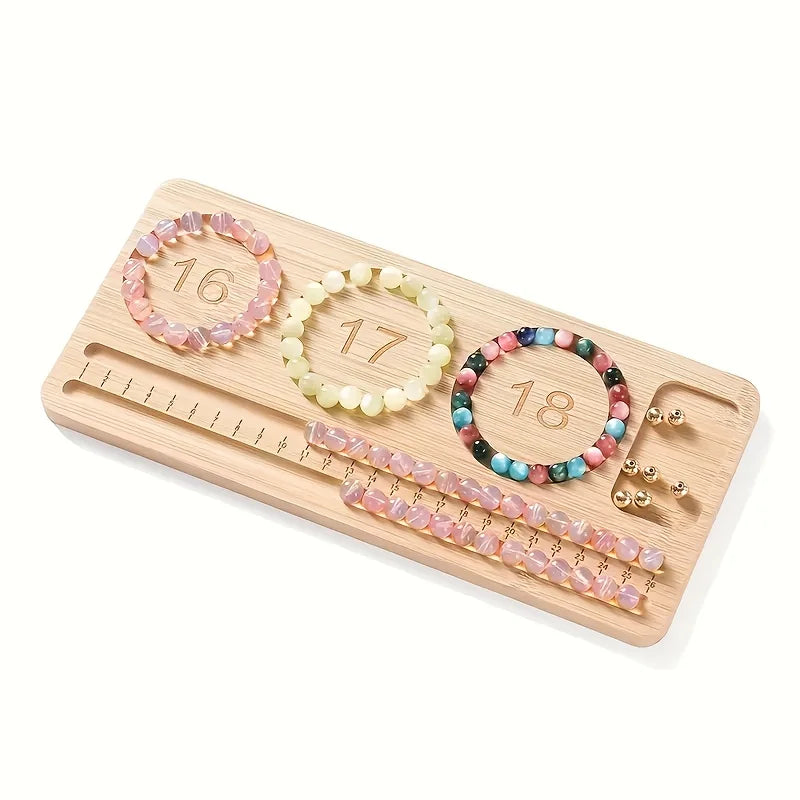 Bead Board for Making Jewelry Bracelets,Bracelet Size Measuring Instrument,Bead Tray,Jewelry Making Supplies,Solid Wood Desig