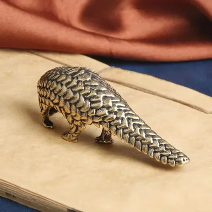 Solid Copper Small Pangolin Figurines Miniature Vintage Bronze Animal Home Ornament Statue Desktop Oranment Craft Gift Access
