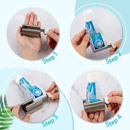 1pc Stainless Steel Wringer Roller Rotate Dispenser for Ointments Cosmetics Bathroom Accessories Toothpaste Squeezer Tube Rol