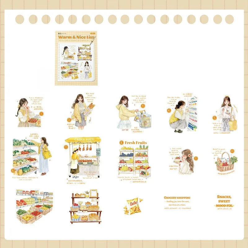15PCS Scrapbooking Stickers for Journaling Supplies Transparent Journal Sticker for Junk Journal Supplies