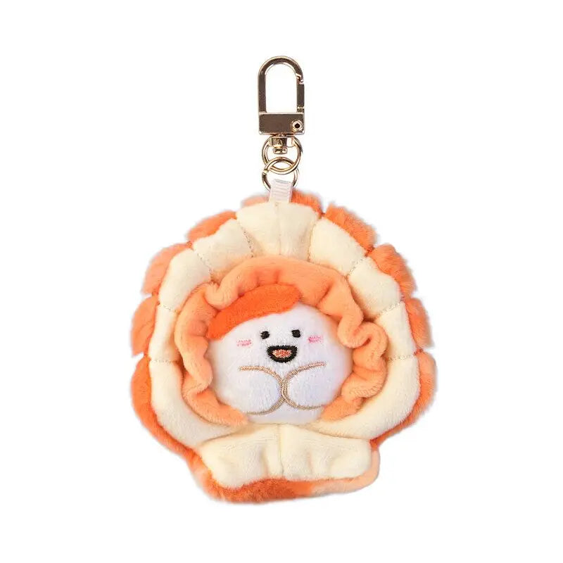 Soft seafood Keychain Lobster Simulation Fluffy abalone lobster clam oyster Keyring Kawaii Cartoon Plush Pendant Birthday Gif