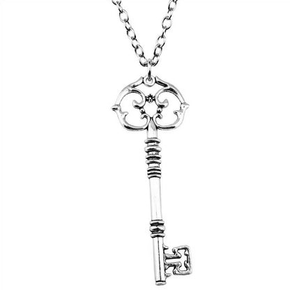 Fashion Vintage 2 Colors 82x31mm Big Key Pendant Necklace For Women Men Long Chain Necklace Jewelry Accessories