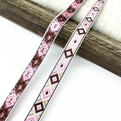 2 yards/lot 13mm Vintage Ethnic Embroidery Ribbon Lace Trim DIY Clothes Bag Accessories Embroidered Fabric - 04