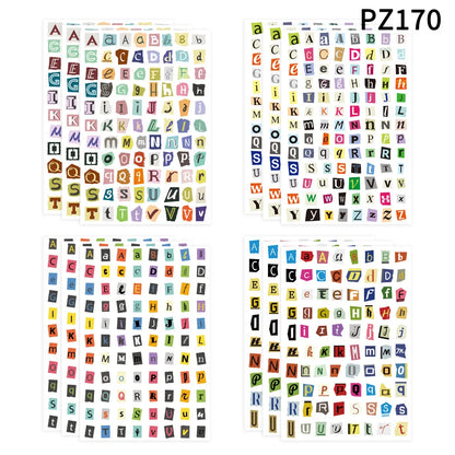 360PCS Magazine Letter Stickers Vintage Stickers, 4 Sheets Scrapbook Letters Stickers Alphabet Sticker for Scrapbooking Suppl