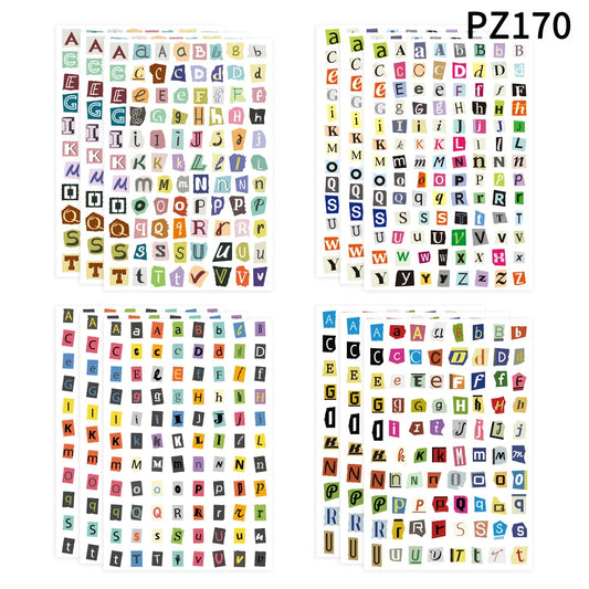 360PCS Magazine Letter Stickers Vintage Stickers, 4 Sheets Scrapbook Letters Stickers Alphabet Sticker for Scrapbooking Suppl