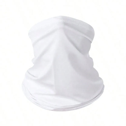 Outdoor Ice Silk Sun Protection Bib Spring and Summer Motorcycle Neck Cover Sports Magic Bandana Riding Mask Full Face - WHIT
