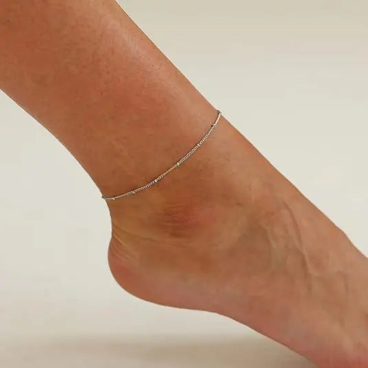 Stainless Steel Anklets Minimalist Popular Design Adjustable link Chain Non-fade For Women Everyday Wear Length 21cm+5cm - 12