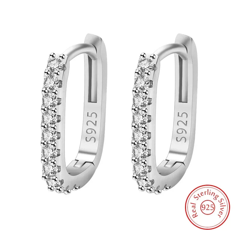 Original designer 925 Sterling Silver Elegant Crystal Jewelry Fashion Zircon Circle Hoop Earrings for Woman Wedding Party Gif