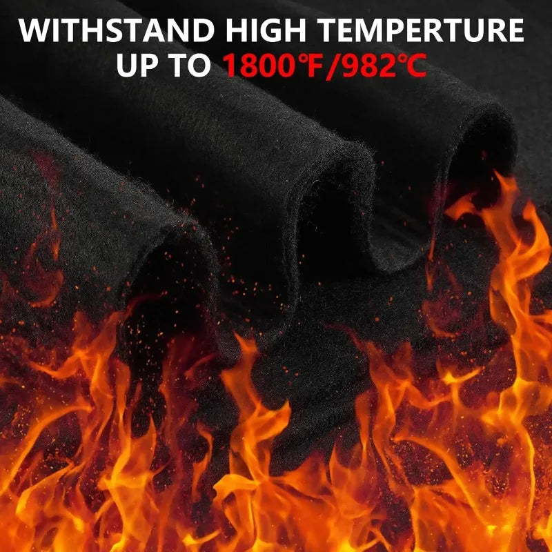 2mm/5mm Pre-Oxidized Carbon Felt Welding Blanket Fireproof Heat Resistant Fabric for Industrial Metalworking Welders Protecti