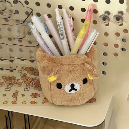 Plushes Pencil Holder Cosmetics Pen Container Kawaii Desk Accessories Office Organizer Kid Stationery Storage Box Gift