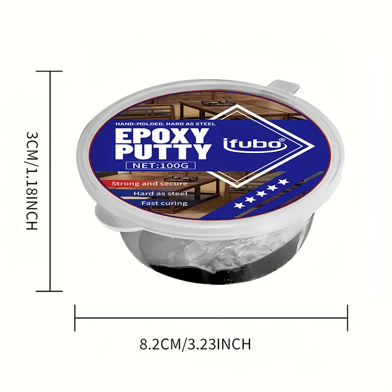 Ifubo 100G Epoxy Putty Repair Paste High Hardness Waterproof Fast Cure For Metal Plastic Wood Pipe Crack
