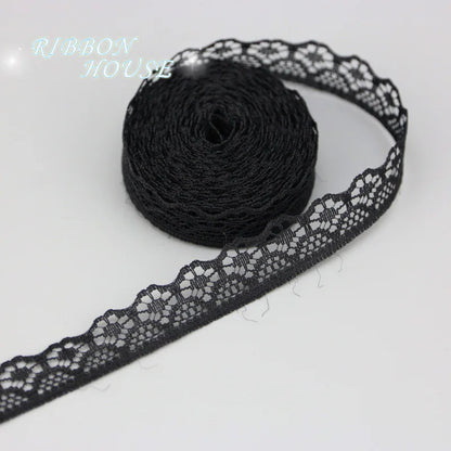 (10 yards/roll) Black lace fabric ribbon Webbing Decoration Lovely gift packing Material