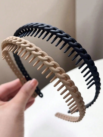 1/2 Pcs Fashion Multicolor Wave Toothed Frosted Hairbands For Women Girla Party Hair Accessories - 2 pcs multicolor