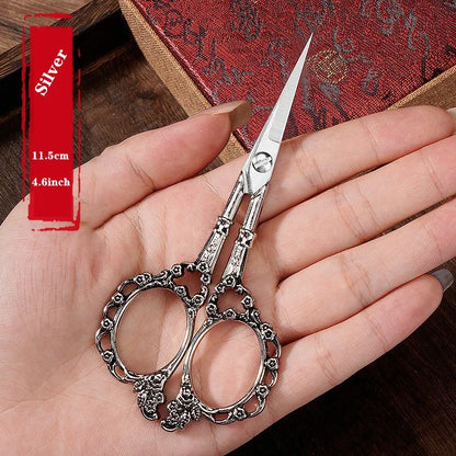 Retro Zakka Stainless Steel Antique Vintage Scissors Sewing Grooming Fishing Thread Cutter Paper Embroidery Cross-stitch Shea