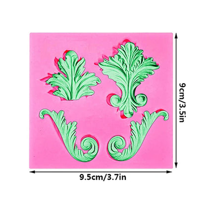 Baroque Style Curlicues Scroll Lace Fondant Silicone Mold Cake Border Decoration Cupcake Top Decoration Mold - 4