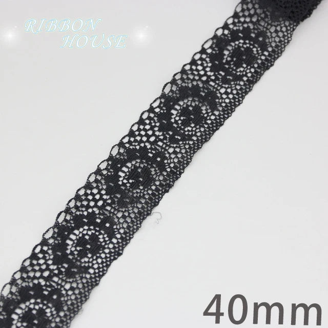 (10 yards/roll) Black lace fabric ribbon Webbing Decoration Lovely gift packing Material