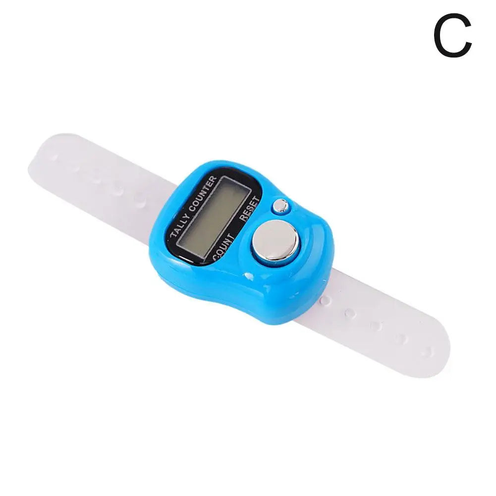 Mini Electronic Finger Counter Hand Tally Clicker Counter Ring Digital Counters Knitting Row Counter New - C