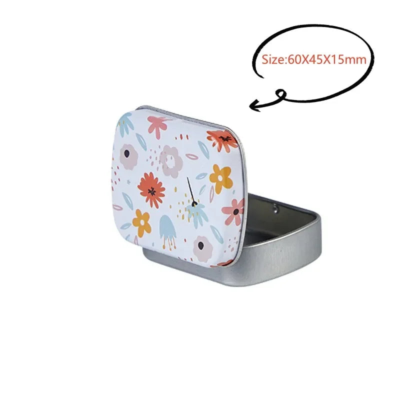 New Square Tin Storage Boxes Small Metal Storage Box Silver Jewelry Keys Coins Metal Box Tin Wedding Candy Storage Tin Can - 