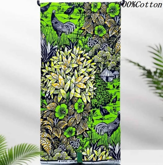 New African Ankara Batik Fabric Super Real Wax African Cotton Material Prints Wax Tissu For Sew 6yards