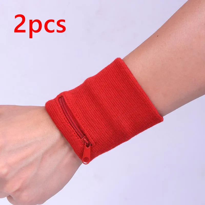 Sports Wristband with Zipper Pouch Running Sports Arm Band Bag For MP3 Key Card Storage Bag Basketball Sweatbands Wristband B
