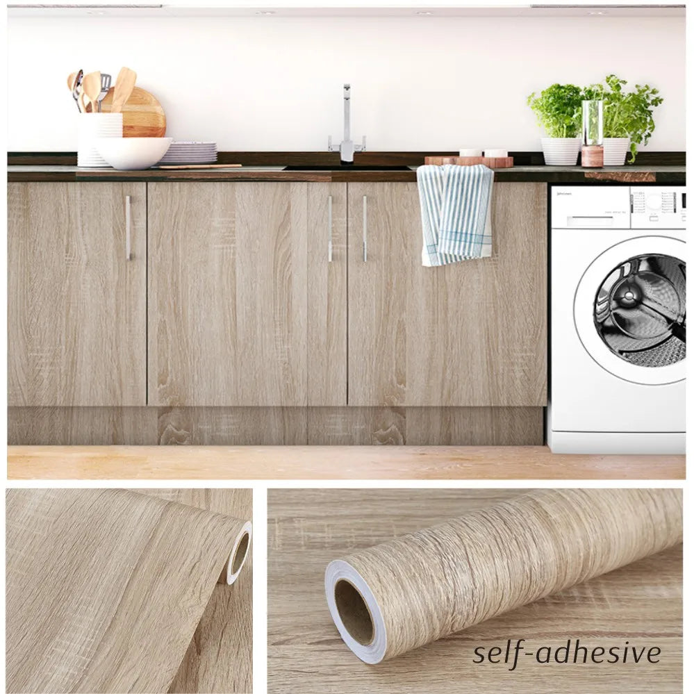 PVC Waterproof Wood Grain 3D Stickers for DIY Wardrobe Cupboard Table Closet Furniture Vinyl Self Adhesive Wallpaper Home Dec