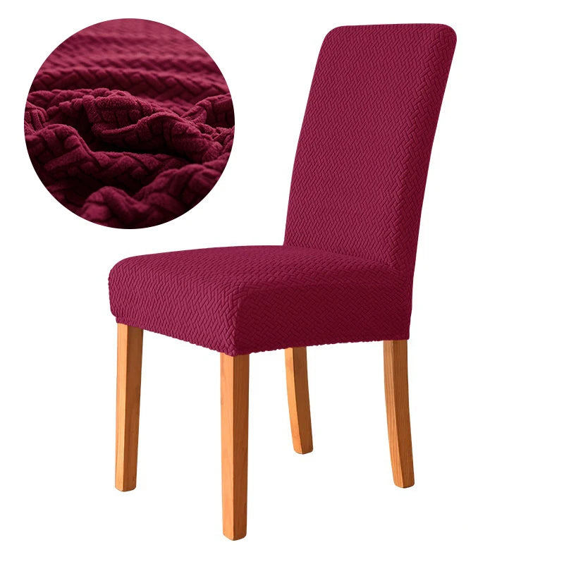 Elastic Dining Room Chair Cover Stretch Thick Jacquard Kitchen Chair Cover Slipcover For Dining Kitchen Hotel Wedding Banquet
