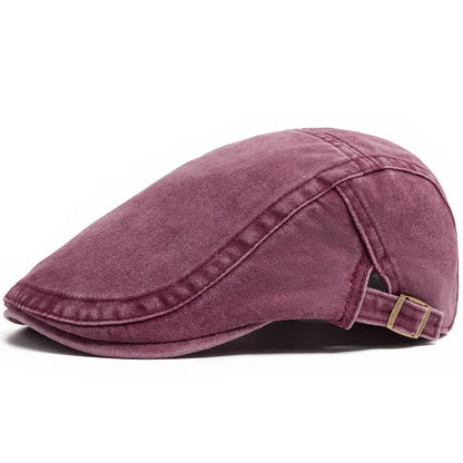 Vintage Painter Beret Unisex Fashion Flat Visor Cap Casual Autumn Retro Cotton Solid Newsboy Hat Summer Adjustable
